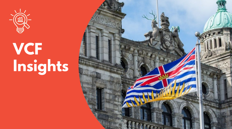 "VCF Insights" text with image of BC Legislature