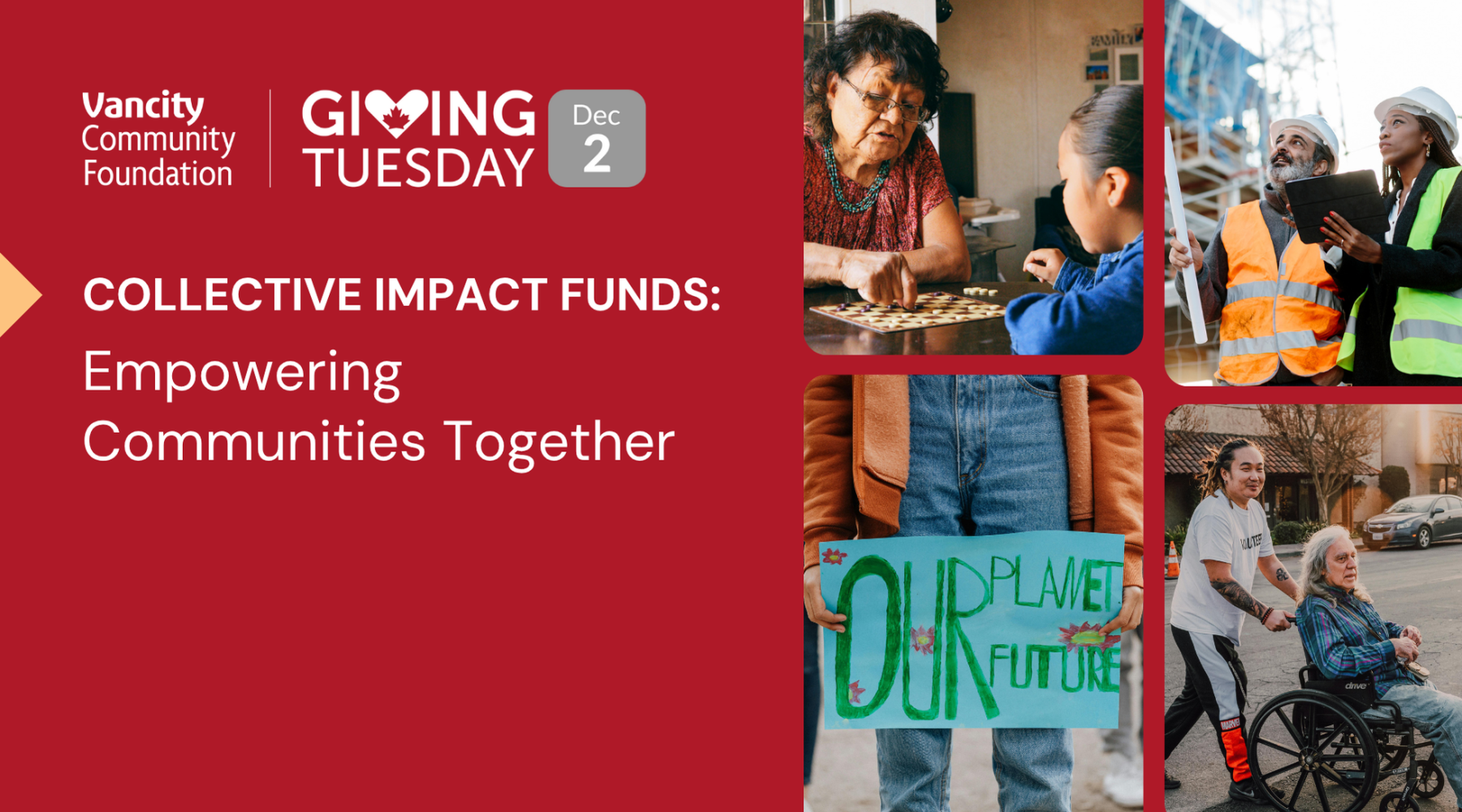 Giving Tuesday blog header image that says Collective Impact Funds: Empowering Communities Together 